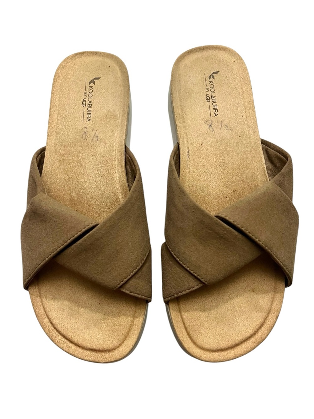 UGG Koolaburra Platform Slides Womens 8.5 Minimalist Neutral Quiet Luxury Beige